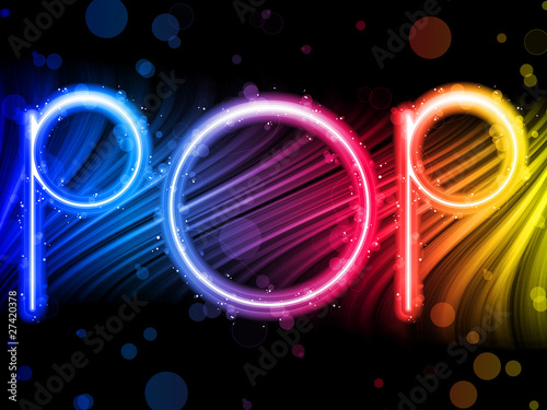 Pop Music Party Abstract Colorful Waves on Black Background #27420378