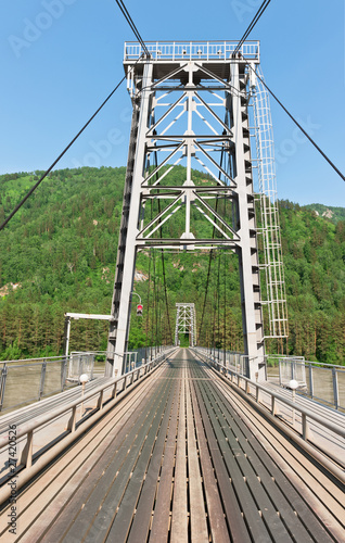 The iron bridge through the river