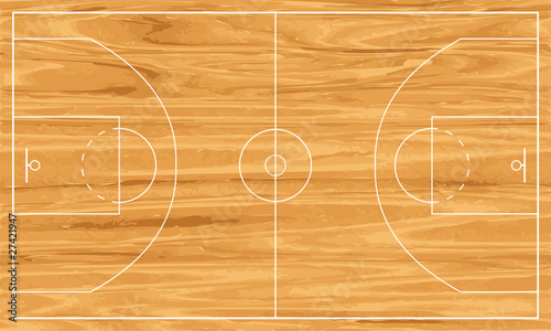 wooden basketball court