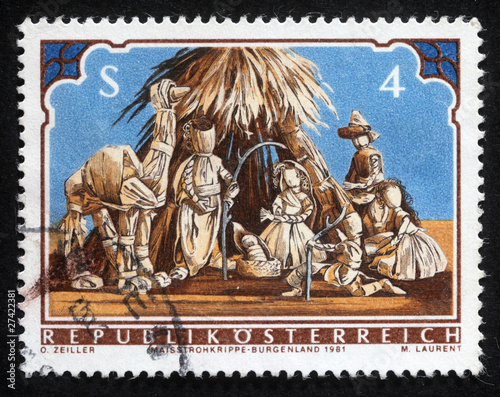 AUSTRIA - CIRCA 1981: A greeting Christmas stamp