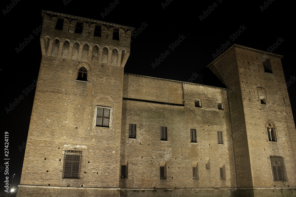 San Giorgio Castle in Mantova Mantua), Italy, at Night