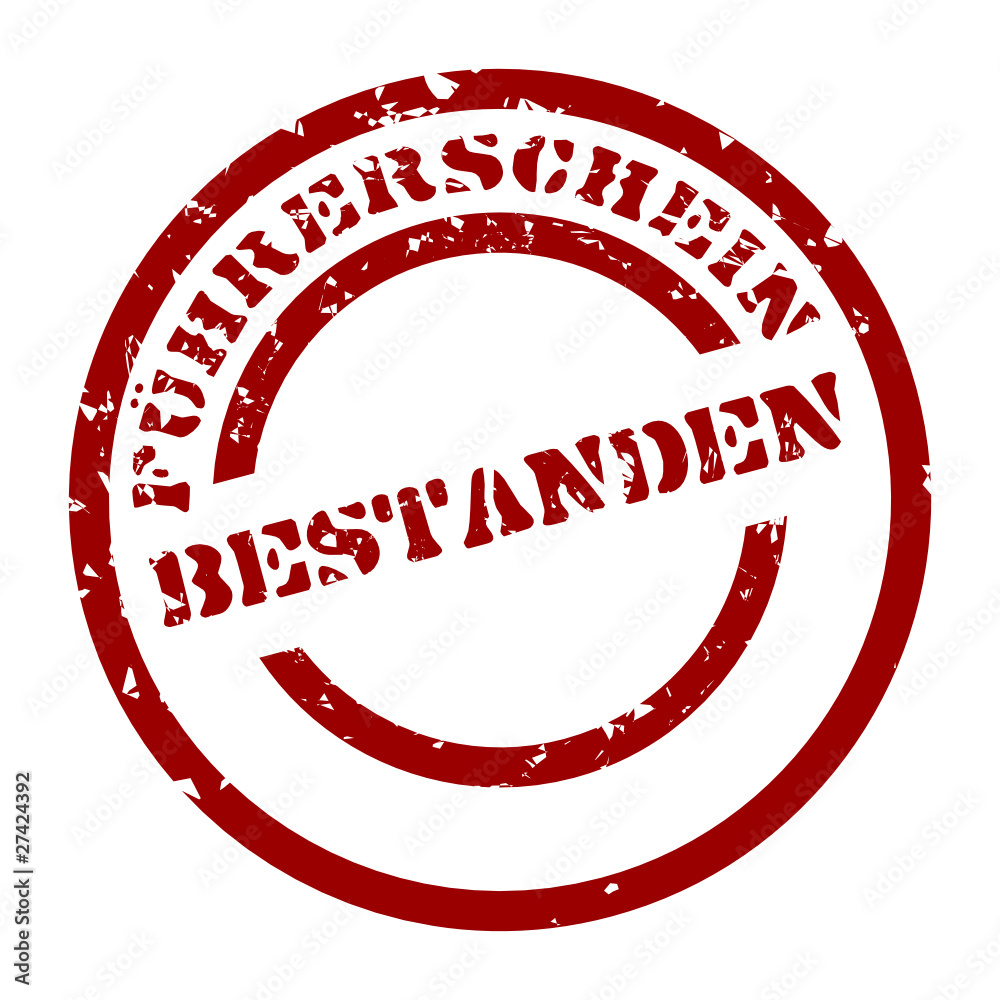 stempel führerschein bestanden I Stock Vector