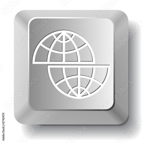 Shift globe. Vector computer key.