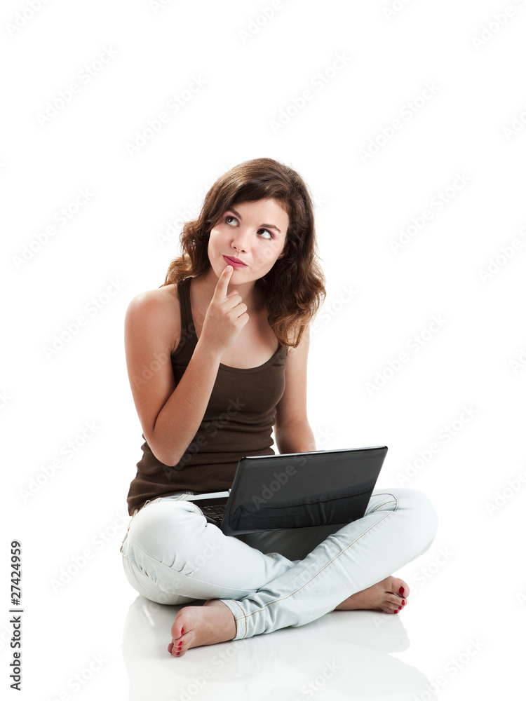 Fototapeta premium Working with a laptop
