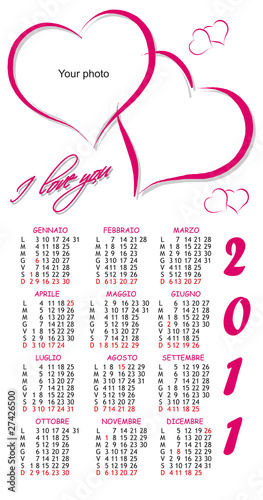 Calendario 2011 I loveyou