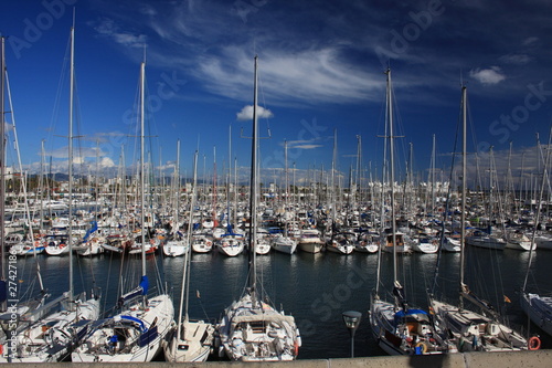 Canvas Print Yachthafen in Barcelona