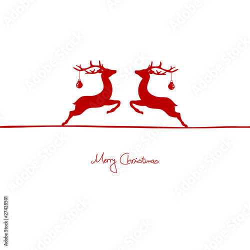 2 Flying Reindeers & Christmas Ball