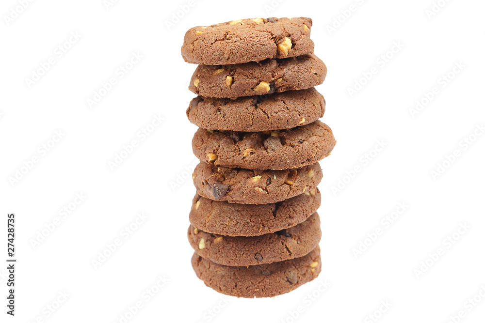 pile of oatmeal cookies isolated on white pile of oatmeal cookies isolated on white