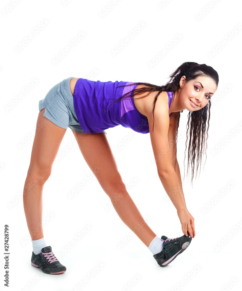 girl stretching girl stretching