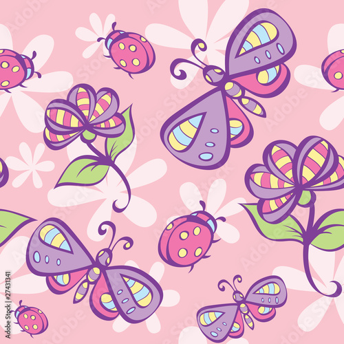 seamless pattern with nature elements