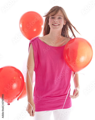 girl with balloons