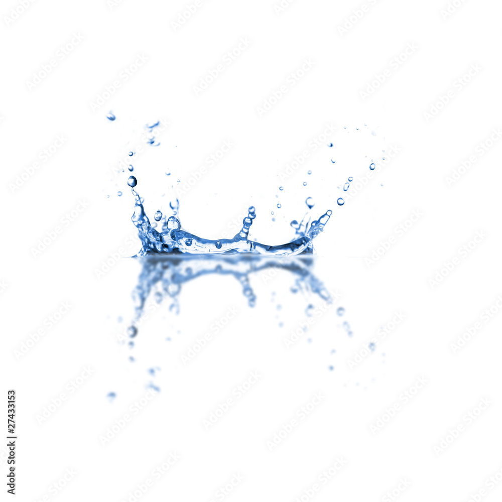 Water splash isolated on white background