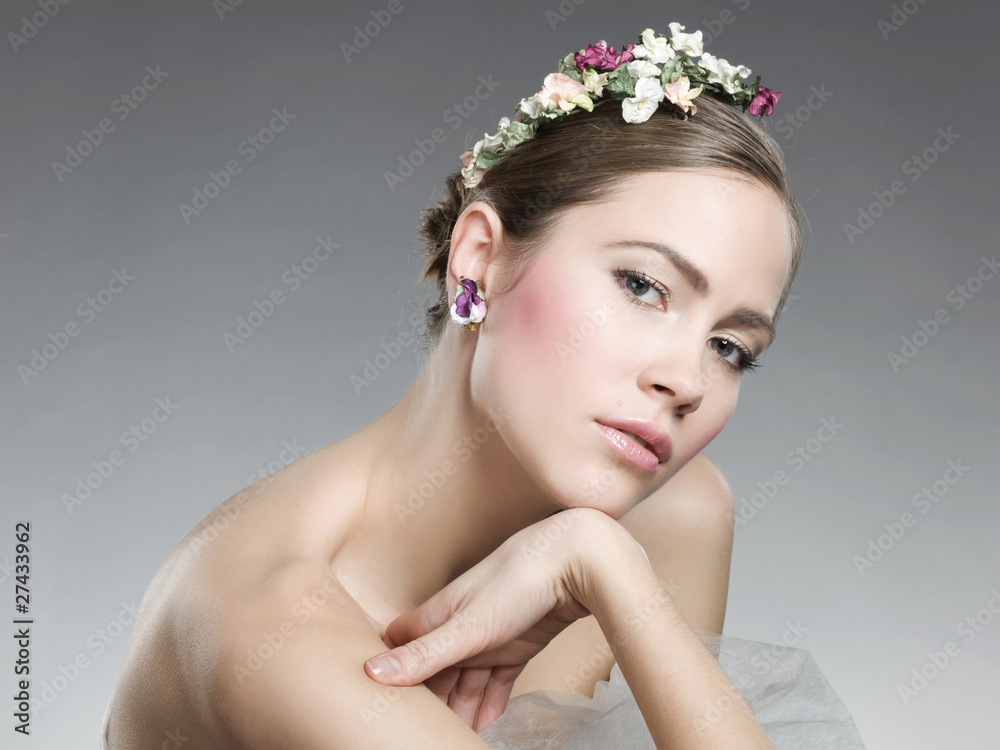 Beautiful woman with flowers Beautiful woman with flowers