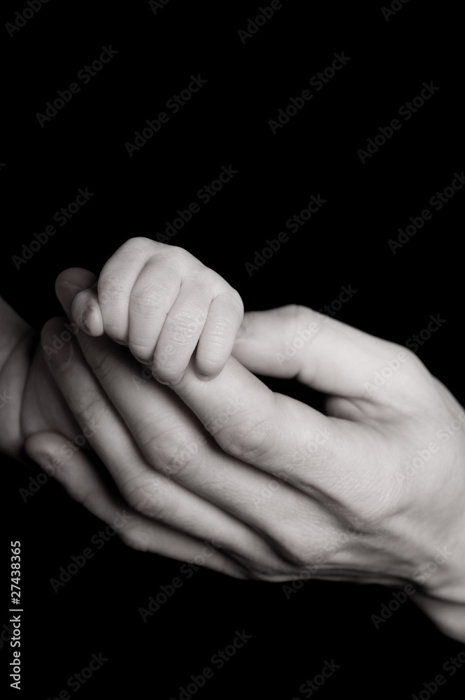 Fototapeta premium Parent and baby hand