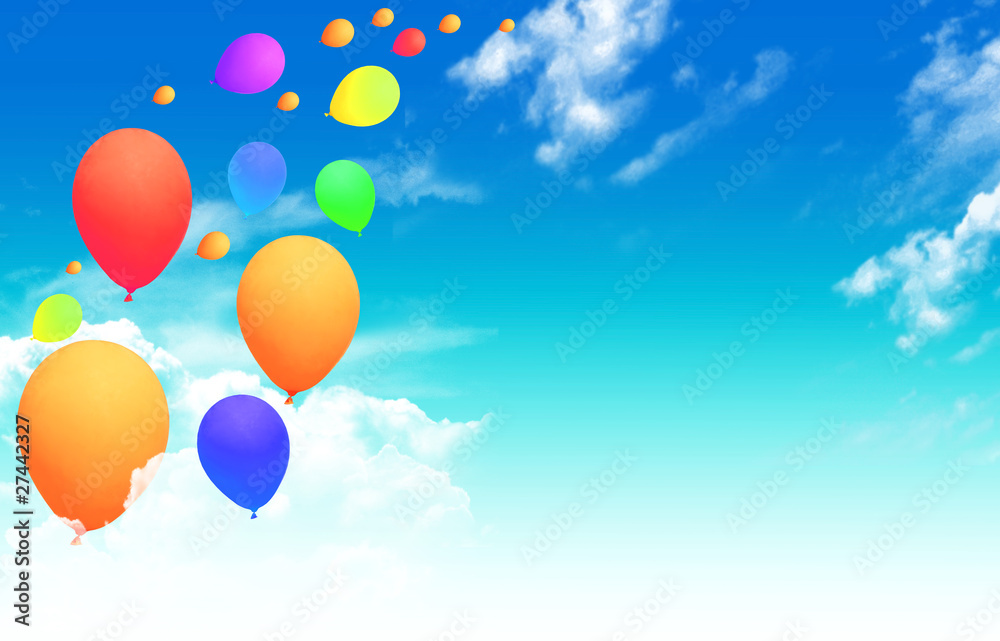 Balloons flying into the sky
