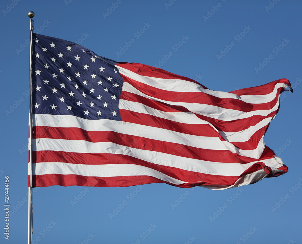 United States Flag blowing in the wind United States Flag blowing in the wind