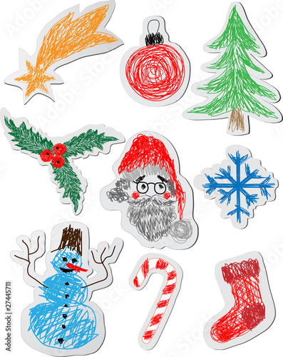 Christmas stickers set