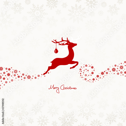 Flying Reindeer, Christmas Ball & Snowflakes