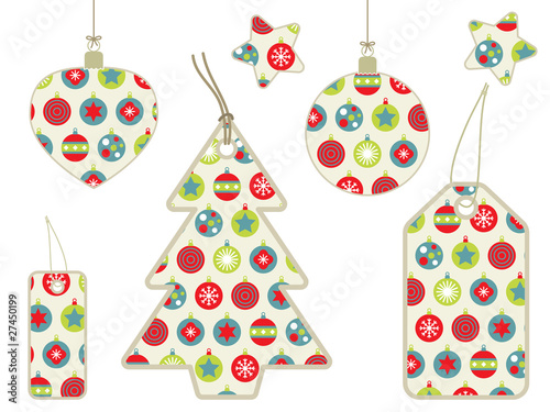 retro pattern gift tags