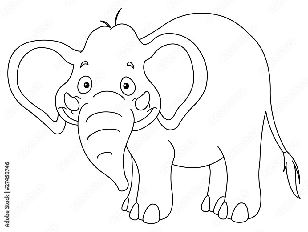 Naklejka premium Outlined elephant