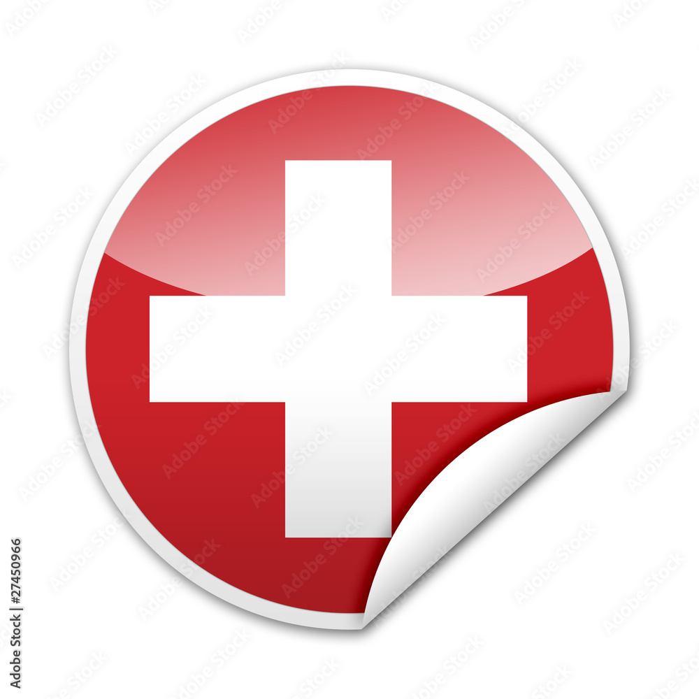 Pegatina bandera Suiza con reborde Pegatina bandera Suiza con reborde