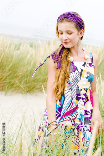 Model girl on the beach