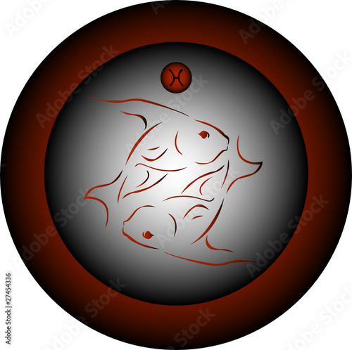Fish zodiac vector sign