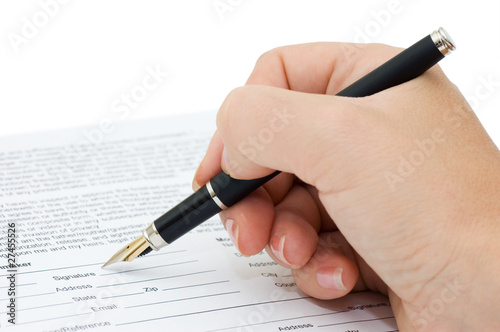 A fountain pen and a document