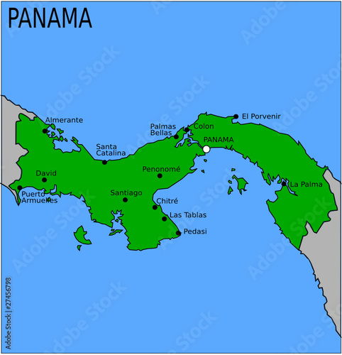 Carte des Villes Principales du Panama photo