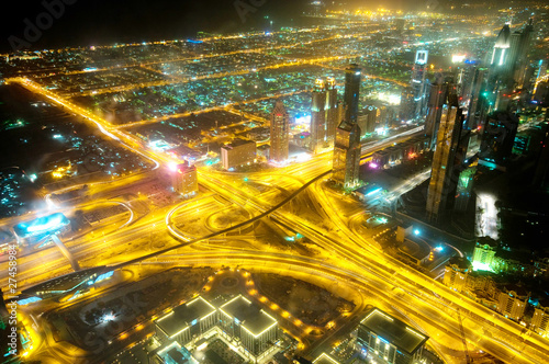 Panorama of down town Dubai city - UAE