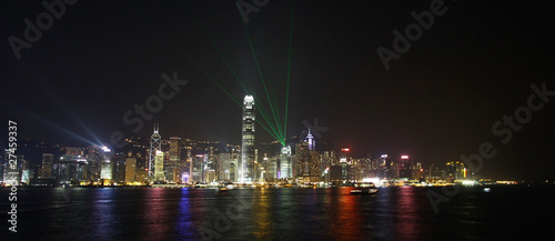 Hong Kong night view wide angle