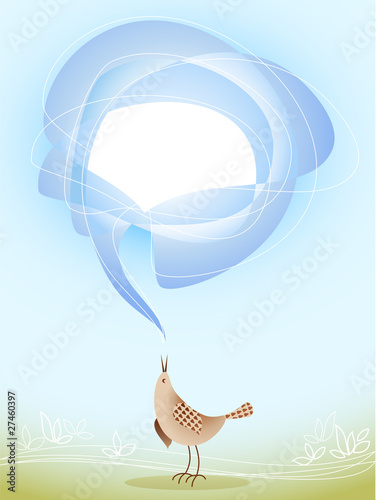 bird with bubble, vector illustration