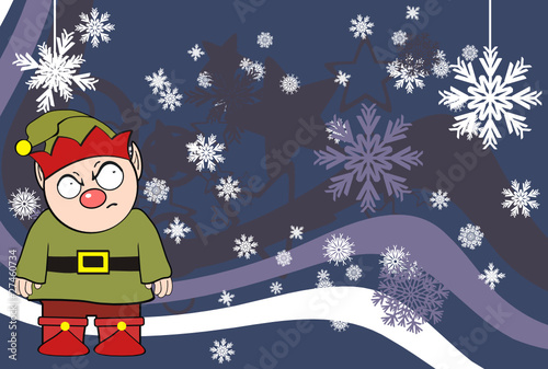 elf xmas cartoon background