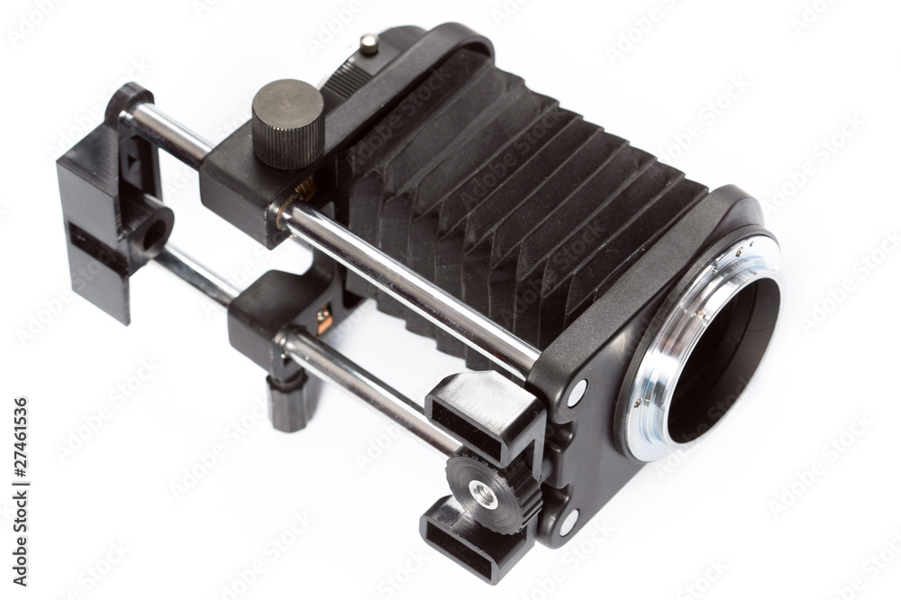 Macro bellows, used in close-up photography Macro bellows, used in close-up photography