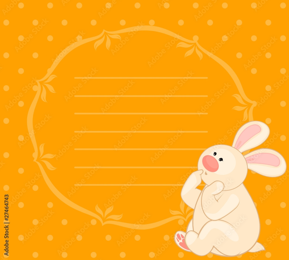 Fototapeta premium Vector cartoon little toy bunny