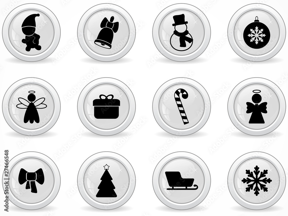 Web buttons, Christmas symbol