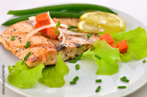 salmon fillet with vegetables
