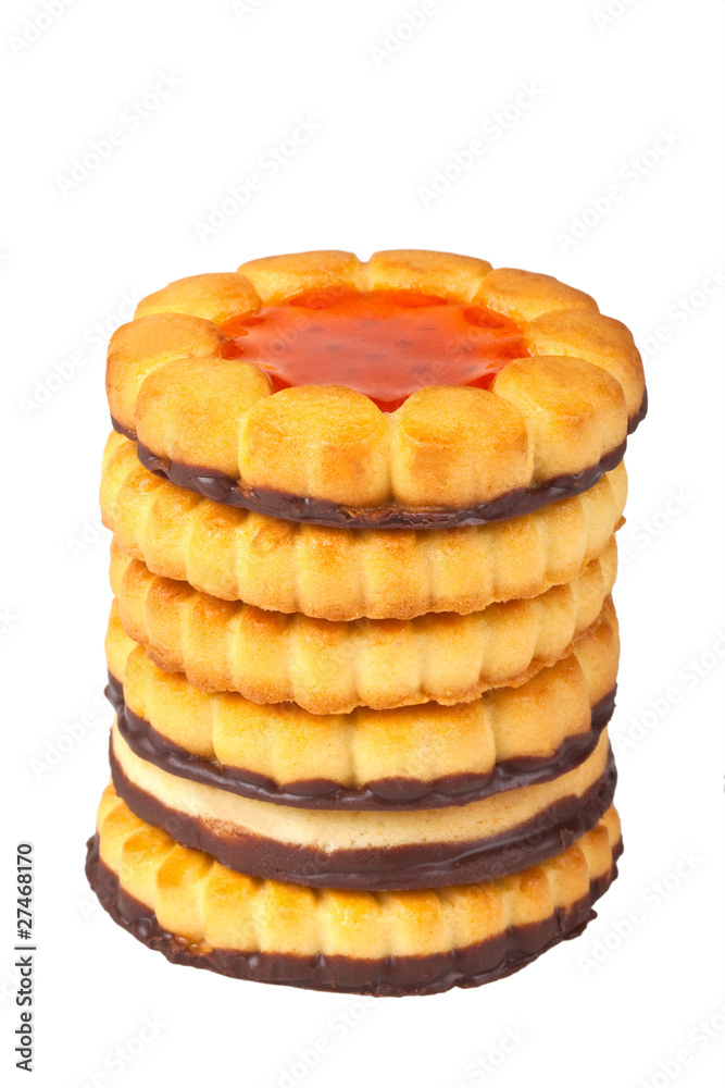 Six cookies on a white background Six cookies on a white background