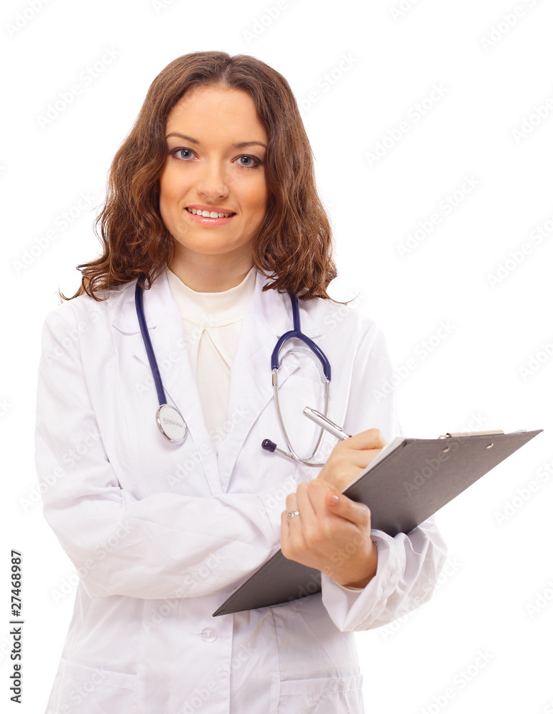 Beautiful young doctor with stethoscope Beautiful young doctor with stethoscope