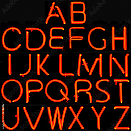 Full Neon Latin Alphabet