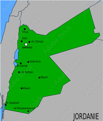 Carte des Villes Principales de Jordanie
