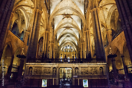 Inside the Cathedral of Santa Eulalia in Barcelona's Barri Gotic