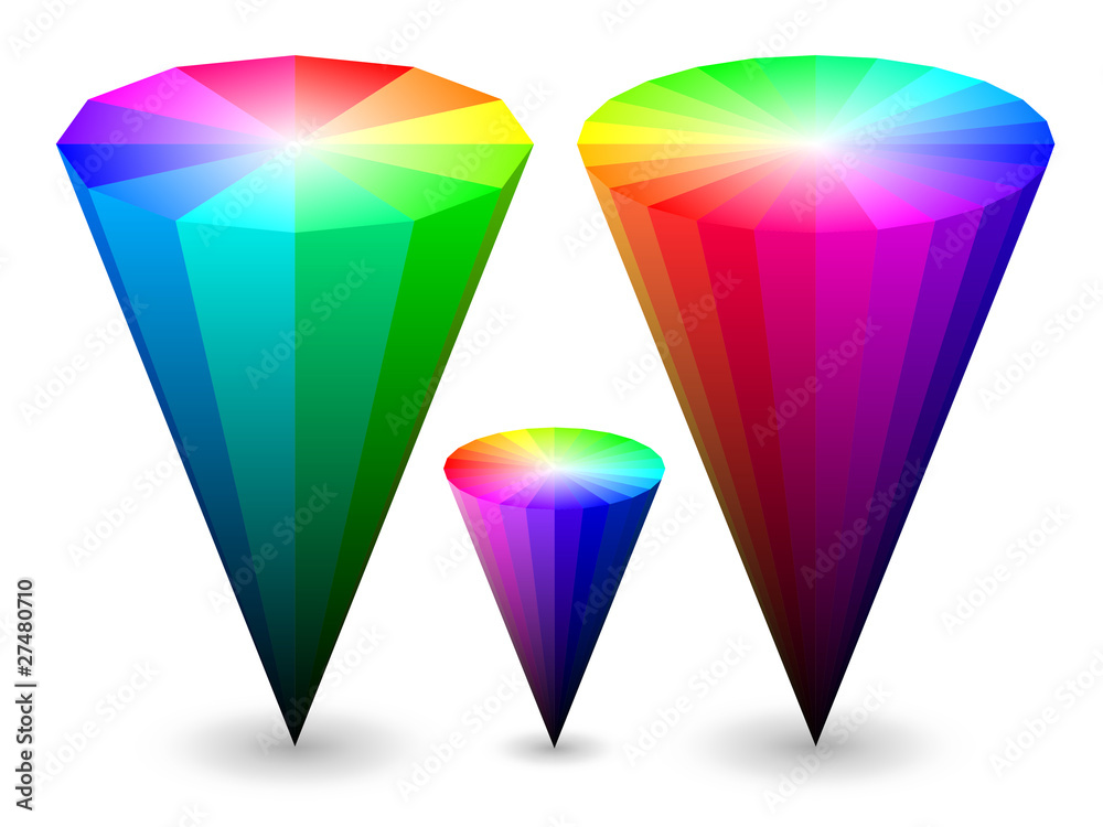 3D color cones 3D color cones