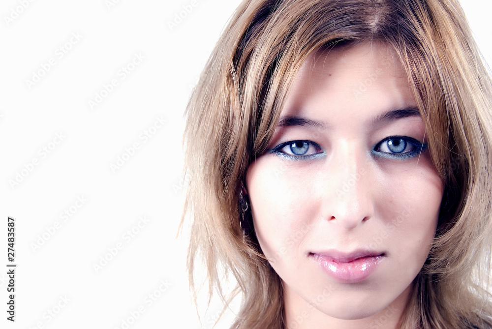 casual portrait of a young blonde close-up casual portrait of a young blonde close-up
