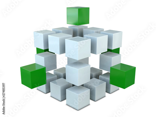 White and green boxes