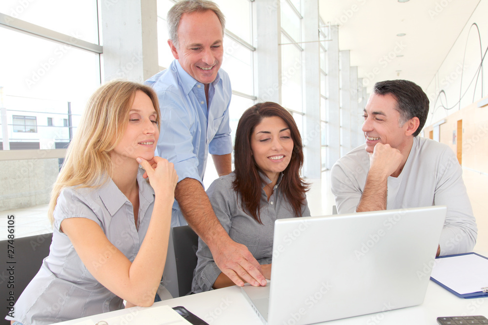 Group of business people in a work meeting