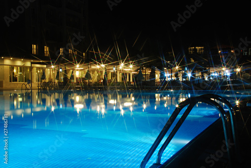 Swimming pool at night