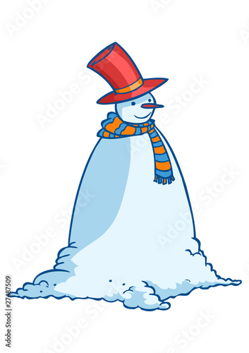 Merry Christmas Snowman Illustration Isolated in Vector