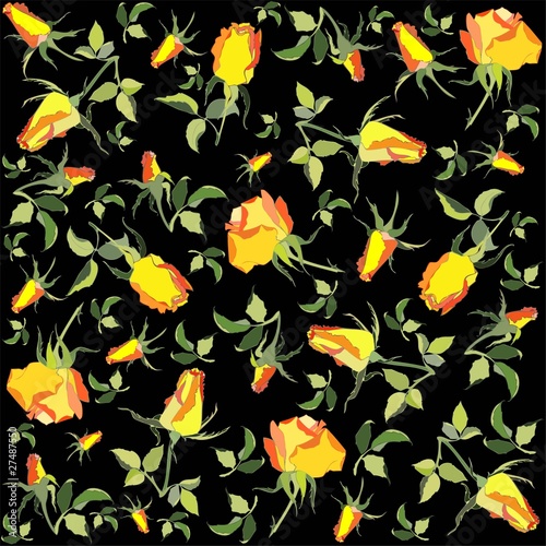 Retro floral background. Rose.