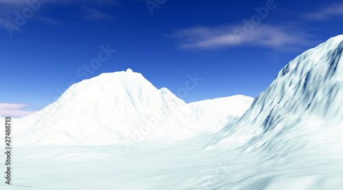 Schilderij op canvas snowy panorama